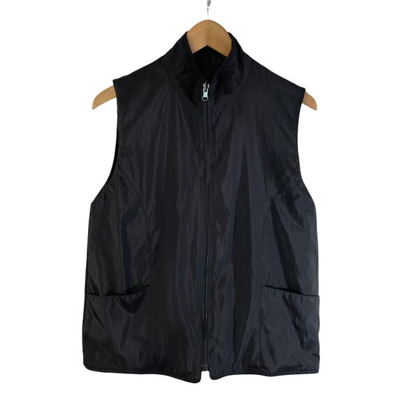 Mycra Pac One Women's Reversible Full Zip Vest Pockets Black Sz 0 Puffer USA - Picture 3 of 10